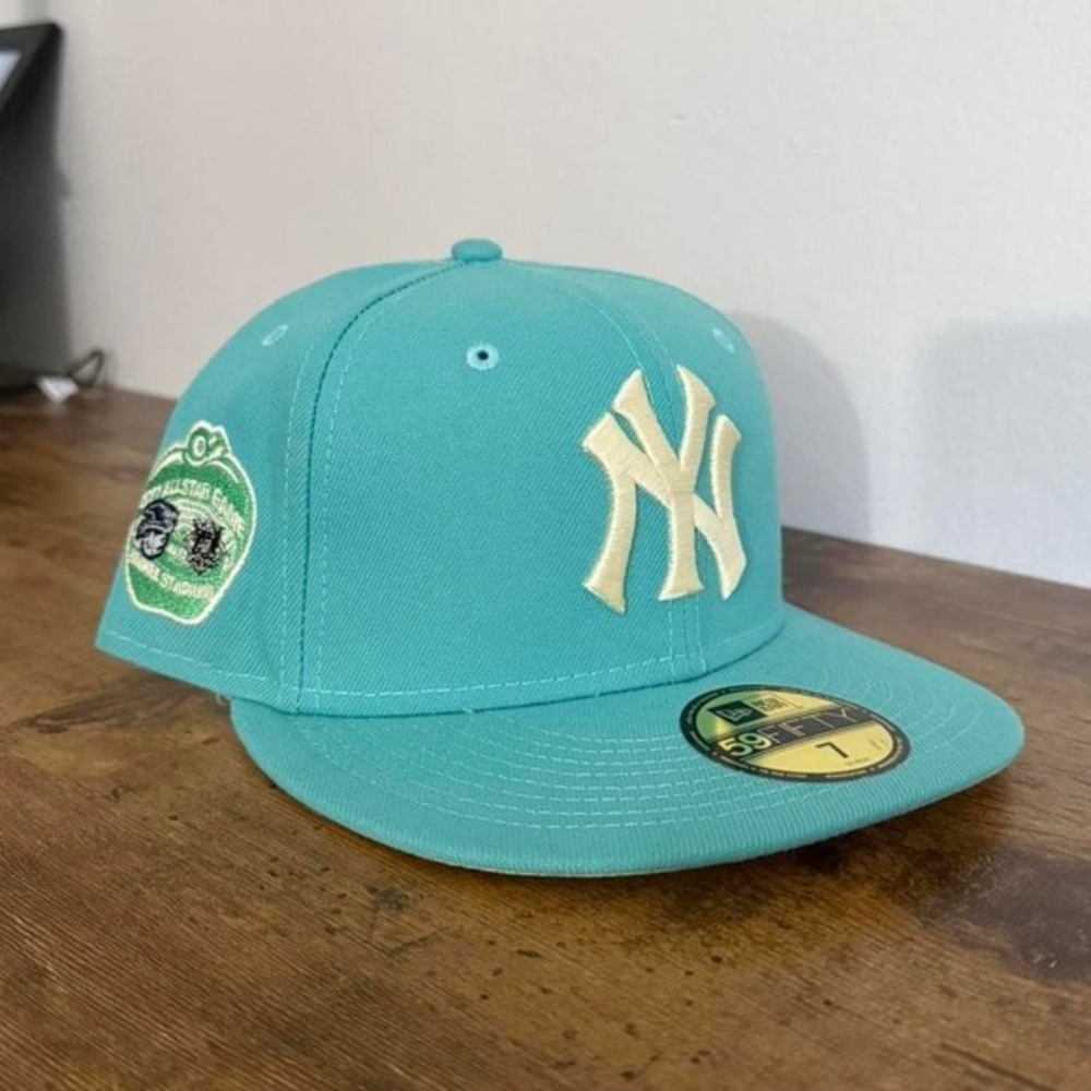 New Era New York Yankees 1977 All Star Patch‎ Mint Green Hat Size 7